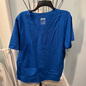 New Wonderwink Pro Royal Blue Women’s Scrub Top 2XL 2X True Plus fit mock wrap